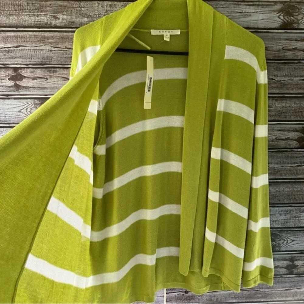 NWT Cyrus Women's Striped‎ Open-Front Sweater/Cardigan Size M